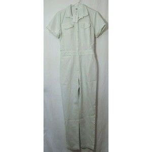 Young Fabulous & Broke YFB Mint Green Light Wash Jean Button Down Jumpsuit S NWT